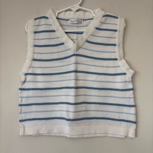 Petit Ami Striped V Neck Boys Sweater Vest Spring Preppy Easter Cotton Size 4T